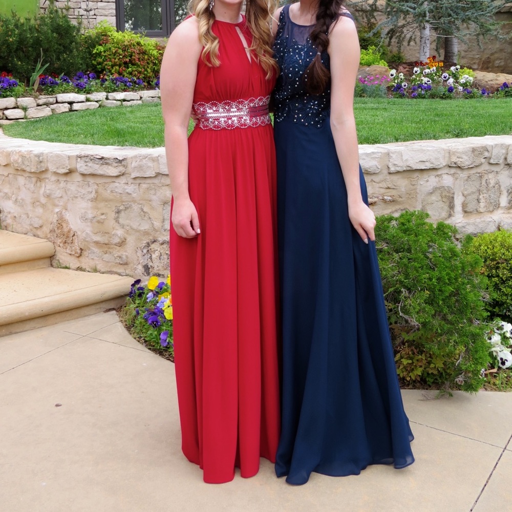 Red Floor Length Formal Dress